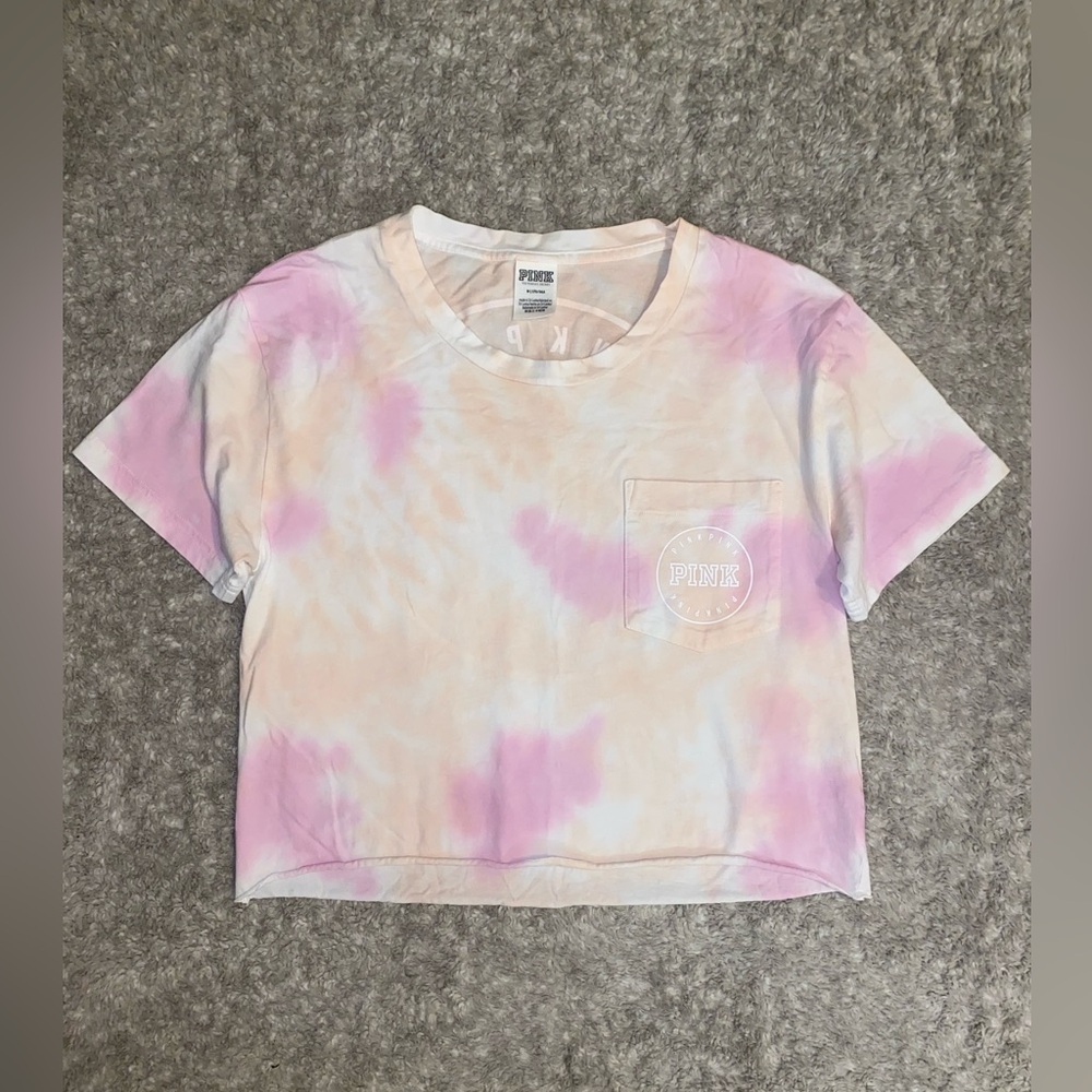 PINK VS Tie-Dye Cut Off Tee- medium